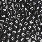 Song Xi 1200pcs Black Round Acrylic Alphabet Beads - White Letter Beads 4x7mm for Bracelets and Jewelry Making Key Chains - color: 1200pcs black white letter