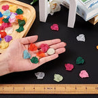 Crafans 360Pcs Acrylic Maple Leaf Pendants 12 Colors Transparent Frosted Leaf Charms Plant Tree Leaves Beads Charms for Autumn Crafts Jewelry Making - color: 12 Colors
