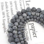 36pcs Natural Matte Black Larvikite Gemstone Beads，10mm Frosted Round Loose Stone Beads for Jewelry Making DIY Earring Bracelet Necklace Crafts - color: Black Larvikite, size: 10mm
