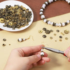 400 PCS Bead Cap Findings, Flower Spacer Beads, Tibetan Daisy Metal Alloy Jewelry Spacers for Bracelet Necklace Earrings Jewelry Making