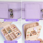AYGXU Travel Jewelry Box for Women and Girls - Small Case With Initial A-Z - Teacher Gifts - color: purple, size: K