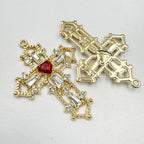 Zirconia Crystal Rhinestone Cross Charms for Jewelry Making Bracelet Necklace Choke Earring Pendant Key Chain Craft Supplies DIY Accessories - color: B_10Pcs