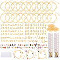 Zplontya Gold Charm Bracelet Making Kit - 545 Pcs Jewelry Making Supplies with 20Pcs Bracelet Chains, Storage Box & Gift Bags, DIY Bracelet Kit for Jewelry Making, Gold Charms for Crafting - color: Gold