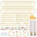 Zplontya Gold Charm Bracelet Making Kit - 545 Pcs Jewelry Making Supplies with 20Pcs Bracelet Chains, Storage Box & Gift Bags, DIY Bracelet Kit for Jewelry Making, Gold Charms for Crafting - color: Gold