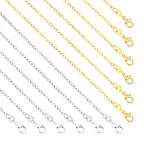 50 Pack Silver Plated Necklace Chains Bulk, Cable Chain Pack for Jewellery Making - color: Silver and Gold, size: 18 Inch