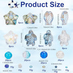 SUNNYCLUE 1 Box 3000+Pcs Starfish Beads Bulk Ocean Themed Beads Blue Sea Turtle Bead Glass Ocean Beads Summer Hawaii Beach Beads Glass Spacer Beads for Jewelry Making DIY Bracelet Earrings Necklace - style: Ocean 2