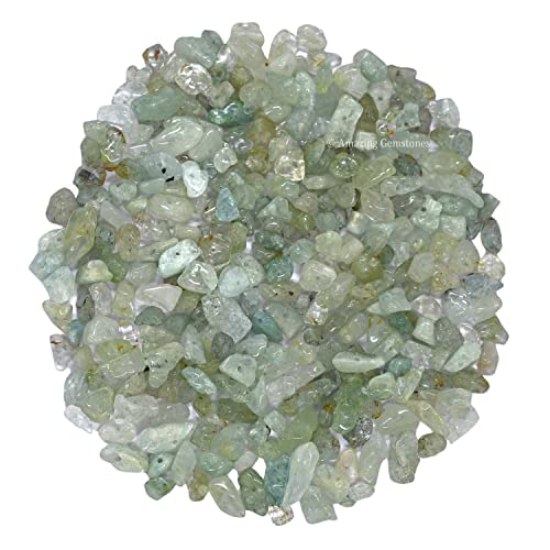 Light Green Aventurine Pre Drilled Natural Crystals Crushed Chips Beads for Jewelry Making, DIY Handmade Healing Crystals (25 Inch Strand) - color: Green Aventurine (light)