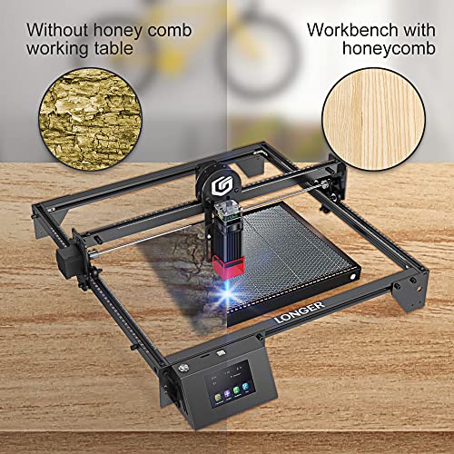 Longer RAY5 20W Laser Cutter and Laser Engraver for Tumblers, Rotary Roller Bundle, 17.3"x 17.3" Working Bed, Enclosure with Vent, and Air Pump Laser Engraver for Wood and Metal, Acrylic