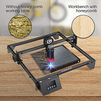 Longer RAY5 20W Laser Cutter and Laser Engraver for Tumblers, Rotary Roller Bundle, 17.3"x 17.3" Working Bed, Enclosure with Vent, and Air Pump Laser Engraver for Wood and Metal, Acrylic