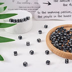 FASHEWELRY 500Pcs Cube Acrylic Letter Beads 5x5x5mm Black Square Letter S Alphabet Beads for DIY Bracelet Necklace Jewelry Making - color: Letter S