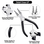 Mudder 3 Pieces Jewelry Pliers Set Includes 6-in-1 Bail Making Looping Nylon Nose Bent Nose Pliers for DIY Jewelry Beading Making Crafts Tool Wedding Easter Day Supplies