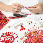 TOAOB 1000pcs Briolette Crystals Glass Beads 4mm 6mm 8mm Rondelle Faceted Spacer Beads Red Loose Beads for Bracelets Necklace Earrings Jewelry Making - color: Red