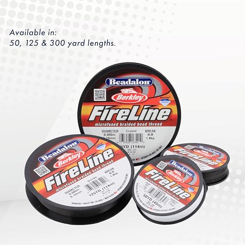 Beadalon FireLine Beading Thread by Berkley, 0.005", Break Strength 4 lb, Crystal, 125 yd - color: Crystal, style: 4 Lb / 125 Yd
