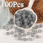 100Pcs Glass Beads 10mm Round Moon Frosted Cracked Water-Activated Transparent Glazed Beads, Ideal for DIY Bracelets Necklaces Phone Charms Craft Supplies (Translucent White) - color: Grey