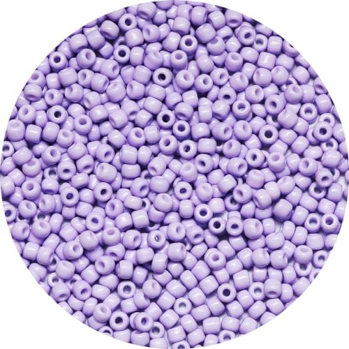 Bala&Fillic Light Purple Color 4mm Seed Beads About 1200pcs/100Grams in Bag, 6/0 Glass Craft Beads for Making Bracelet and Necklace (Light Purple) - color: Red Silver Lined -4mm