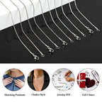 UMAOKANG 12pcs 16 Inch Snake Chain Necklace for Jewelry Making, Silver Plated Stainless Steel Chains Bulk Jewelry Making Supplies - color: Silver Snake, size: 16 Inch