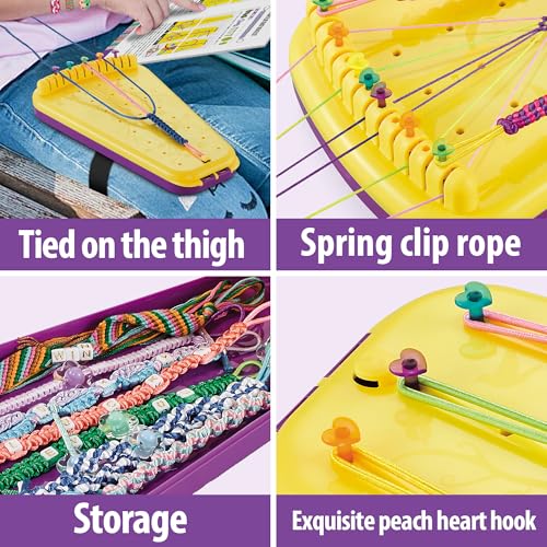 Chilpals Friendship Bracelet Making Kit for Girls 8-12, DIY String Bracelet Maker & Jewelry Craft Kits - Innovative Leg-Strap Design, Birthday Gifts Ideas for Kids Ages 7 8 9 10 Year Old (Yellow) - color: Yellow