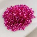 John Bead 25g Cylin Beads Fuchsia Silver Lined 11/0 Glass Cylindrical Seed Beads for Jewelry Bracelets Necklaces Earrings Making Embroidery - color: Fuchsia Silver Lined