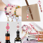 Sunrony 300Pcs Silicone Lentil Beads for Keychain Making,Bulk Mixed Color 12mm Silicone Abacus Spacer Beads for Necklace Bracelet Making Pens (Mixed 300Pieces) - color: A-Mixed 300Pieces