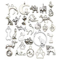 100g(80pcs) Craft Supplies Antique Silver Animals Cat Dog Pet Charms Pendants for Crafting, Jewelry Findings Making Accessory for DIY Necklace Bracelet (M293) - color: M293