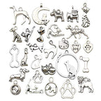 100g(80pcs) Craft Supplies Antique Silver Animals Cat Dog Pet Charms Pendants for Crafting, Jewelry Findings Making Accessory for DIY Necklace Bracelet (M293) - color: M293