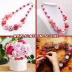 DanLingJewelry 50pcs 20mm Valentine's Day Theme Pink & Red Bubblegum Acrylic Heart Beads for DIY Jewelry Making Accessories - color: 50pcs - Valentine