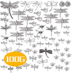 100g (About 50-80pcs) Antique Silver Dragonfly Charms Tibetan Insect Charms Pendants Craft Supplies for Bracelets Necklace Jewelry Making - style: Silver Dragonfly Charms