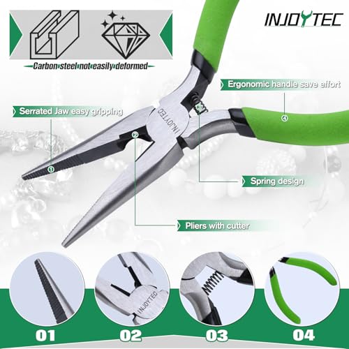 5 Inches Chain Nose Pliers Long Nose Pliers Side Cutting Pliers For Jewellery Making Wire Cutting Clamping For Electrical Repairs Jewellery Making Diy Crafts Model Making - style: Chain Nose Pliers