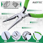 5 Inches Chain Nose Pliers Long Nose Pliers Side Cutting Pliers For Jewellery Making Wire Cutting Clamping For Electrical Repairs Jewellery Making Diy Crafts Model Making - style: Chain Nose Pliers