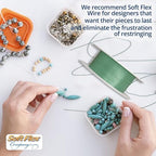 Soft Flex Stainless Steel 17.5mm by 21.0mm Ear Wire with 2.6mm 2 Row Hex Bead. Sold as - 10 Pieces Per Pack - style: Fluorite