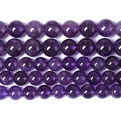 10MM 38PCS Natural Stone Purple Amethyst Crystal AAA Grade Quartz Beads for Jewelry Making DIY Bracelet - color: Amethyst, size: 10mm