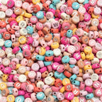 1000pcs 4x7mm Round Letter Beads Pink Acrylic with Silvery Letter Alphabet for Jewelry Making Friendship Bracelets (Pink Silvery) - color: pink silvery