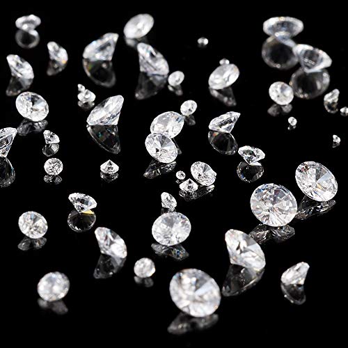 Fashewelry 50Pcs Tiny Cubic Zirconia Faceted Rhinestone Cabochons 1mm 2mm 3mm 4mm 5mm Clear Pointed Back Crystal Diamante Gems for Nail Art Craft Replacing Jewelry - color: Clear, size: 1mm/2mm/3mm/4mm/5mm-Zirconia