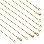 UMAOKANG Gold Plated Snake Chains for Jewelry Making, 10 Pack Stainless Steel Thin Chain Women Necklace DIY Supplies (16 Inch) - color: Gold Snake, size: 16 Inch
