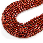 100Pcs Natural Stone Beads 6mm Red Jasper Round Gemstone Loose Beads with Elastic Bracelet String for Bracelets Necklace Jewelry Making - color: Red Jasper, size: 6mm