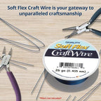 Soft Flex 26 Gauge Craft Wire - 27 Meters - Jewelry Wire with Tarnish Resistant Silver Plating - style: Blue