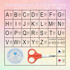 Amaney 1500 Pieces 4x7mm White Round Acrylic Alphabet Letter Beads A-Z Number Beads Star Beads Heart Beads and Crystal Line for Jewelry Making - color: White&Number, size: 7x4mm