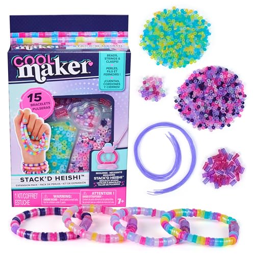 Cool Maker, Stack’d Heishi Expansion Pack Bead Kit, Bracelet Making Kit with Over 1300 Beads for Bracelets, Makes 15, Arts and Crafts Kids Toys for Girls Ages 7 and up - style: Heishi Expansion Pack Bead Kit