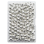 200 Pieces 8mm Silver Iron Metal Spacer Bead Round Loose Beads - size: 8mm