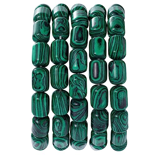 Natural Malachite Cylinder Tube Beads 10x14mm 38cm/str Loose Semi Gemstone Stone Beads for Making Bracelets Necklace - color: Malachite