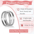 2 Pieces Jump Ring Opener Tool, Stainless Steel Split Connector Ring Opener and Closing Finger Tool for Jewelry Makers Craft Projects Supplies (17mm Black and Silver) - color: 17mm Silver+Black 2pcs