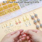 SONGIN Earring Making Kit, 1100 Pcs Jewellery Findings Earring Making Supplies Kit with Ear Hooks Posts Pins Open Jump Rings and 6 Styles Ear Backs (Silver) - color: Silver