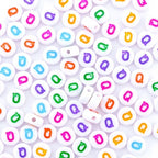 300Pcs Round Loose Letter Beads Q 4X7mm Individual Alphabet Beads for Friendship Bracelets Making - color: Round - Q