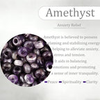 20Pcs Natural Amethyst Large Hole Beads, 8x14mm Rondelle Gemstone Spacer Beads 6mm Big Hole for Jewelry Making, Beading Bracelets, Macrame & Hair Braiding - color: Purple Amethyst