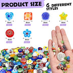 TOAOB 180pcs Assorted Lampwork Beads 8mm Glass Loose Spacer Beads for DIY Crafts Jewelry Making Bracelets Necklaces