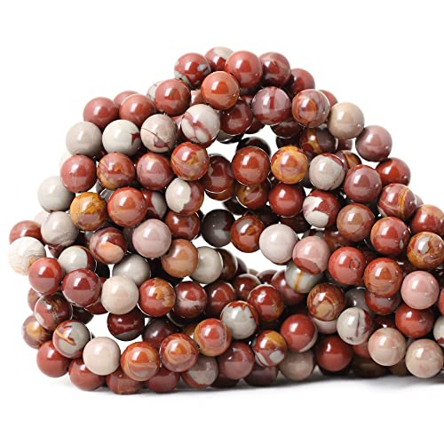45PCS 8mm Natural Aust Noreena Jasper Gemstone Smooth Surface Round Loose Beads for Jewelry Making 1 String 15 Inches - color: Aust Noreena Jasper, size: 8mm