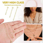 Gold Necklace Extenders,14K Gold Chain Extenders with Round Clasp, Durable Plated Solid Brass Necklace Bracelet Anklet Extension Chains(1 2 3 Inch,Gold Heart) - color: C-Gold, size: 1,2,3inch