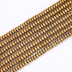 BONNY BOXX 1 Strand (150PCs) 2 * 4mm Rondelle Beads, Natural Abacus Disk Gold Hematitet Stone Beads Loose Spacer Gemstone for DIY Bracelet Necklace Jewelry Making - color: Gold Hematitet, size: 2*4MM