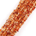 Genuine Carnelian Chips Beads 5-8mm Irregular Shaped Tumbled Chip Stone Loose Bead for Jewelry Making 1 Strand 32" - color: Carnelian
