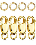 Dailyacc 925 Sterling Silver Lobster Clasp with Closed Jump Rings Gold Necklace Clasps and Closures for Jewelry Bracelet Extender,Made in Italy - color: 4pcs Gold, size: 0.39IN/10MM